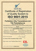 translation.ie quality accreditation ISO9001
